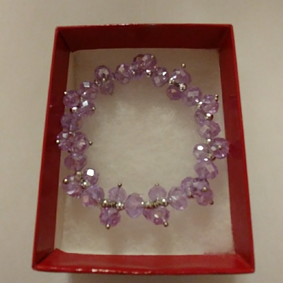 Lavender Metallic Crystal Bracelet - Picture 3 of 8
